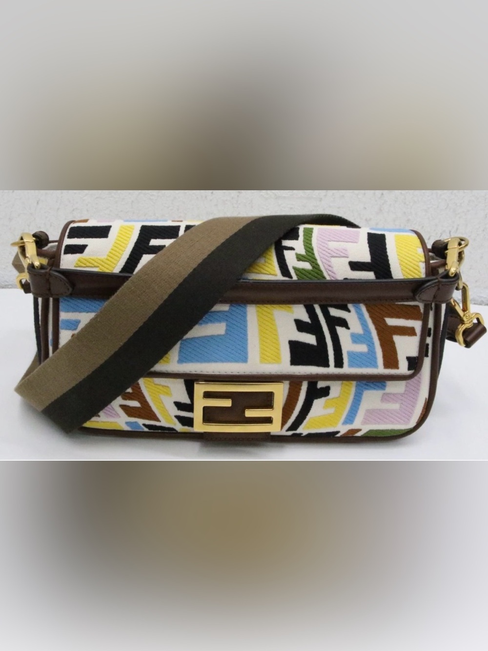 Fendi x Sarah Coleman FF Fish Eye Embroidered Baguette Canvas